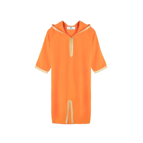 MyTindy Orange mango Moroccan Djellaba for girls kids
