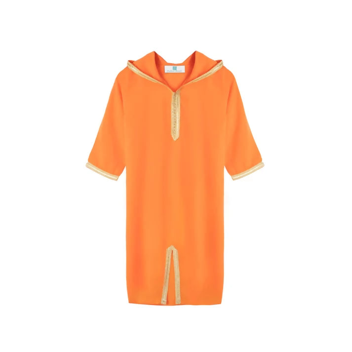 MyTindy Orange mango Moroccan Djellaba for girls kids