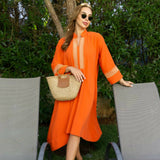 MyTindy Orange Moroccan Kaftan, view 3