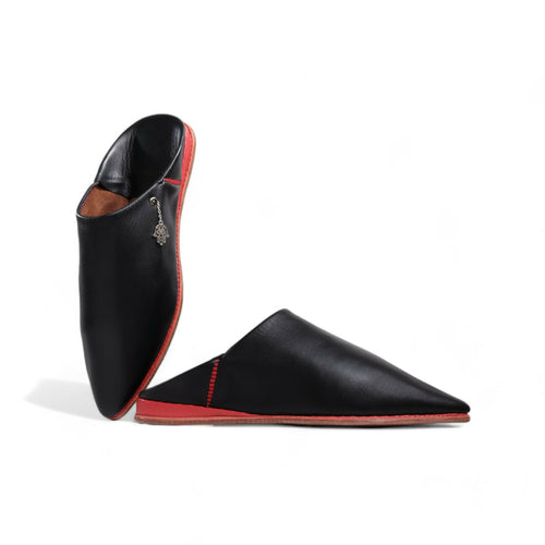 MyTindy Orient Black Moroccan slippers for Women
