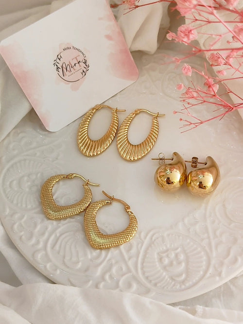 MyTindy Pack of 3 earrings
