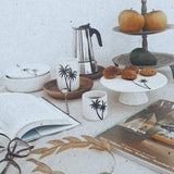 MyTindy Palm Tree Footed Cake Plate Ceramic, view 2