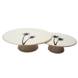 MyTindy Palm Tree Footed Cake Plate Ceramic, view 3