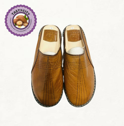 MyTindy Camel Rounded Moroccan Slippers