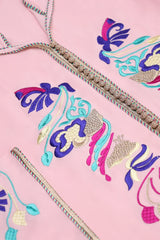 MyTindy Pastel pink Moroccan Jellaba for Girls Kids, view 2
