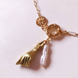 MyTindy PENDANT LARGE LINKS HAND AND NACRE, view 3