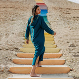 MyTindy Pigeon Blue Djellaba Moroccan Dress, view 3