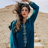 MyTindy Pigeon Blue Djellaba Moroccan Dress, view 4