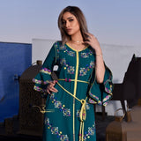 MyTindy Pigeon Blue Embroidered Kaftan, view 2