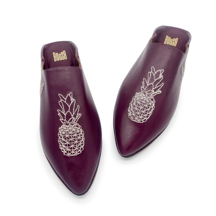 MyTindy PINEAPPLE BYZANTINE Leather Moroccan Slippers