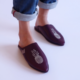 MyTindy PINEAPPLE BYZANTINE Leather Moroccan Slippers, view 3