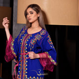 MyTindy Pink and Blue Embroidered Kaftan, view 2