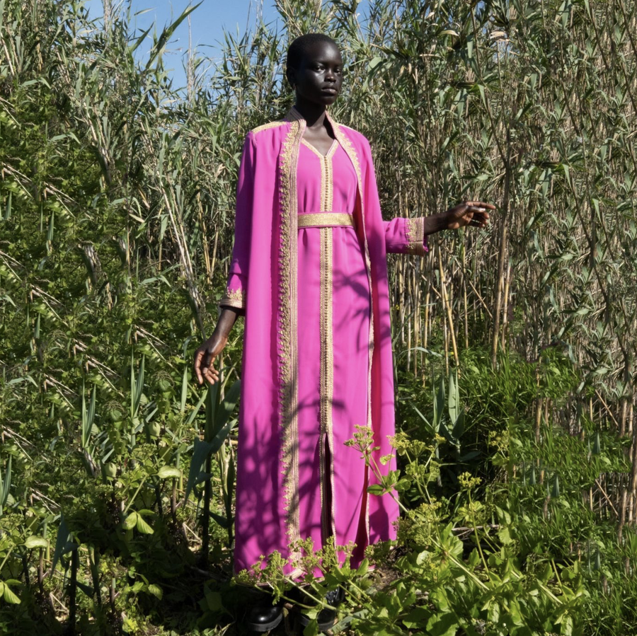MyTindy Pink and Gold Kaftan