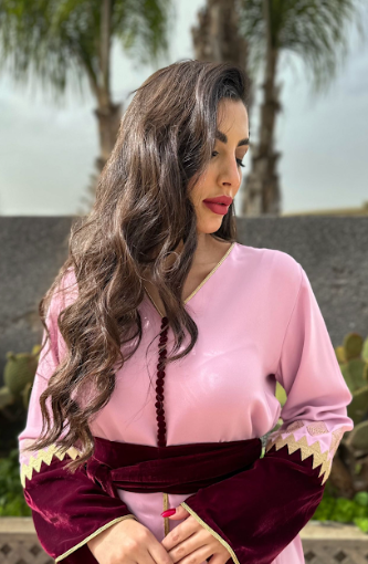 MyTindy Moroccan dress with velvet details