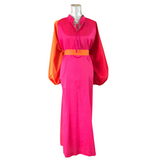 MyTindy Pink, Orange and Red Moroccan Dress, view 3