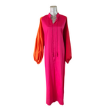 MyTindy Pink, Orange and Red Moroccan Dress, view 5