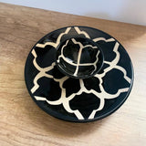 MyTindy Plate and Bowl Moroccan Set Black & White, view 2