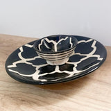 MyTindy Plate and Bowl Moroccan Set Black & White, view 3
