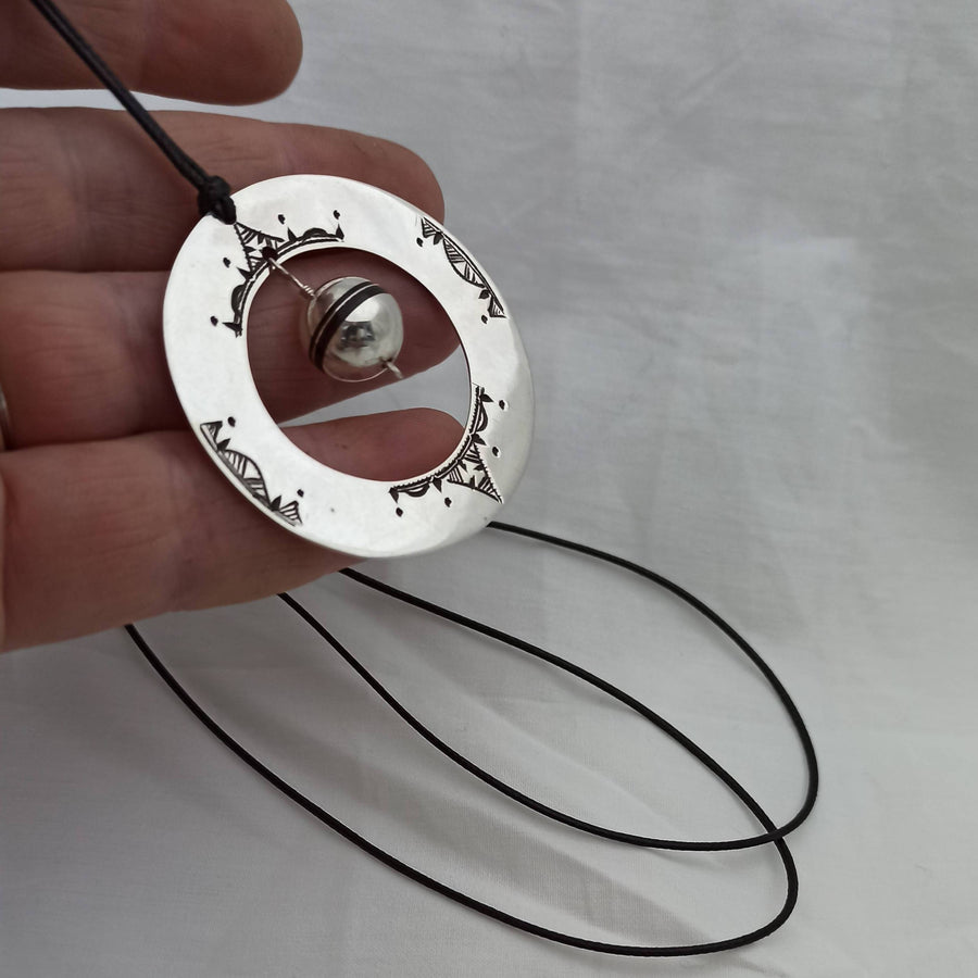 MyTindy Pure Silver Saturn Necklace