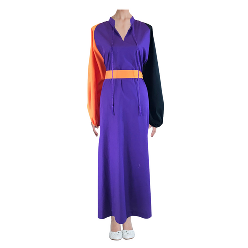 MyTindy Purple, Black and Orange Moroccan Dress