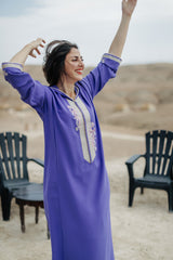MyTindy Purple Djellaba Moroccan Dress, view 4