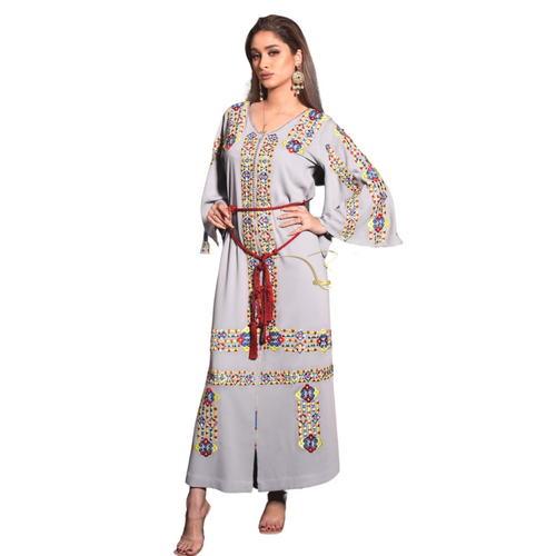MyTindy Purple Embroidered Kaftan