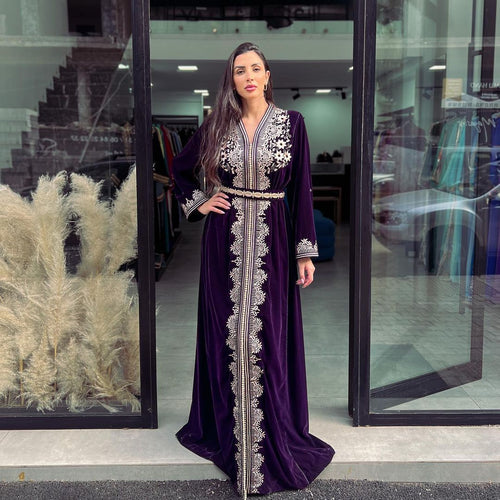 MyTindy Purple Velvet Kaftan