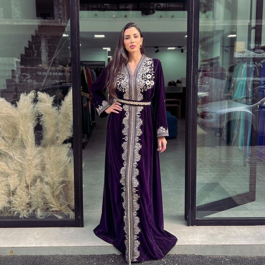 MyTindy Purple Velvet Kaftan