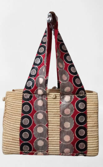 MyTindy Raphia Dog Bar Carrier Moroccan