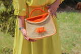 MyTindy Raphia Handbag with Closure, view 3