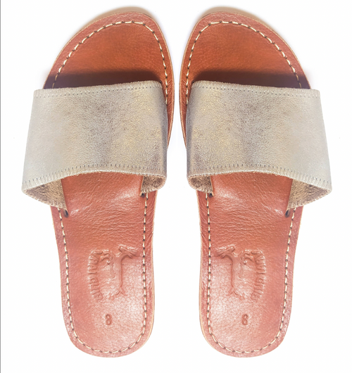 MyTindy Real Leather Grey Sandals