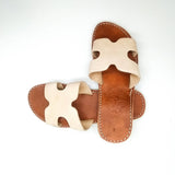 MyTindy Real Leather H Shape Beige Sandals, view 4