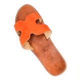 MyTindy Real Leather Orange Sandals, view 2