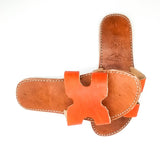 MyTindy Real Leather Orange Sandals, view 4