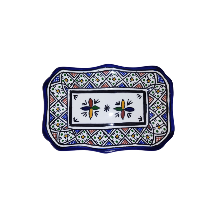 MyTindy Rectangular blue and white plate