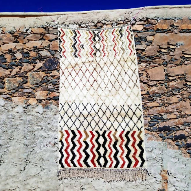 MyTindy Red and Black Moroccan Rug