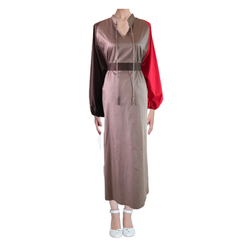 MyTindy Red and Brown Moroccan Dress