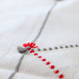 MyTindy Red and Grey Geometric Moroccan Bed Spread, view 5