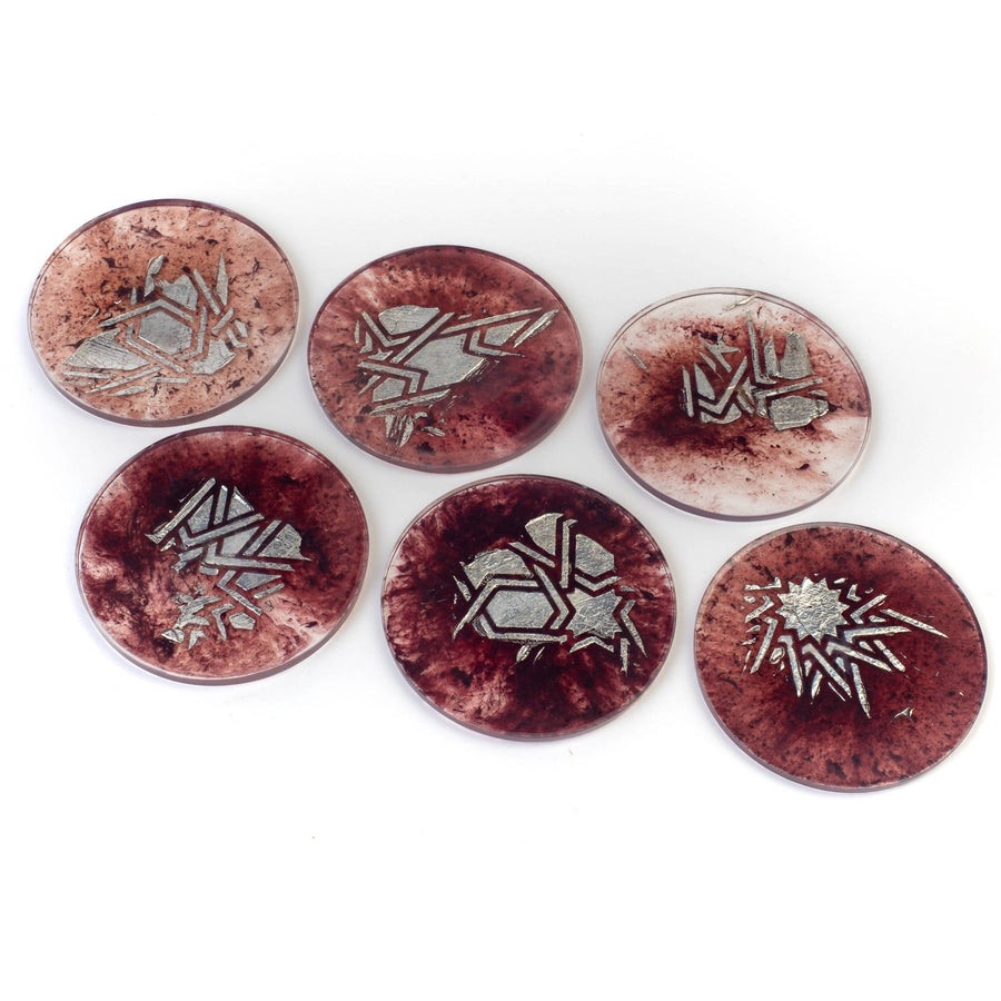 MyTindy Red and Silver Resin Coasters