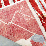 MyTindy Red and White Moroccan Rug, view 2