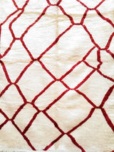 MyTindy Red and White Moroccan Rug, view 2