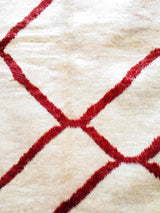 MyTindy Red and White Moroccan Rug, view 3
