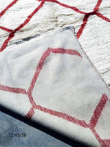 MyTindy Red and White Moroccan Rug, view 4