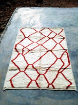 MyTindy Red and White Moroccan Rug, view 5