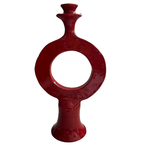 MyTindy Red Ceramic Candle Holder