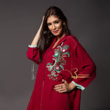 MyTindy Red Djellaba with Pearls, view 3
