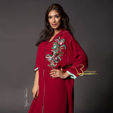 MyTindy Red Djellaba with Pearls, view 4