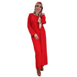 MyTindy Red Moroccan Djellaba in Crepe Fabric, view 2