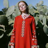 MyTindy Red Moroccan Djellaba, view 3