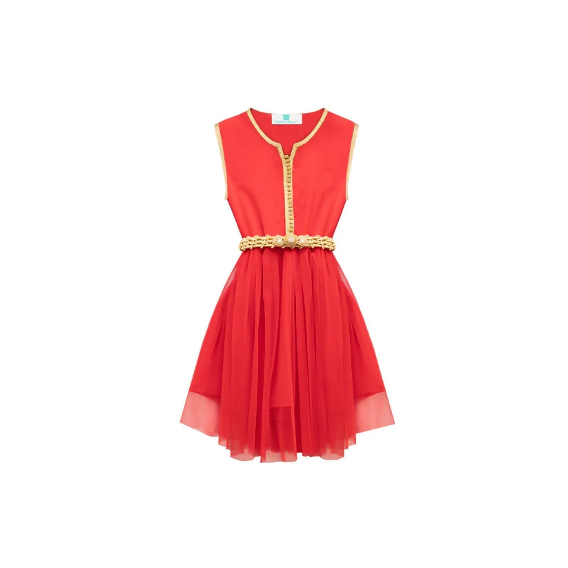 MyTindy Red Moroccan Kaftan for girls kids